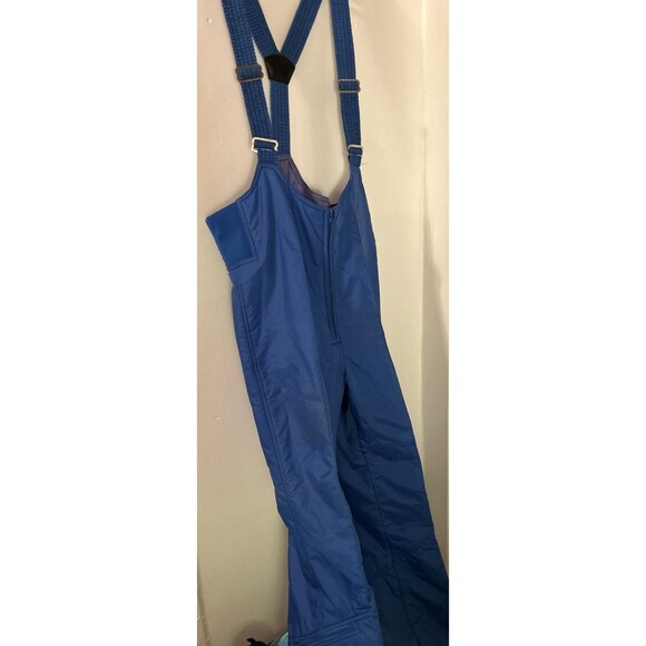 Vintage snowbird Mens Size 30 Winter Snow Pants Overalls Bibs Royal Blue - Picture 7 of 10